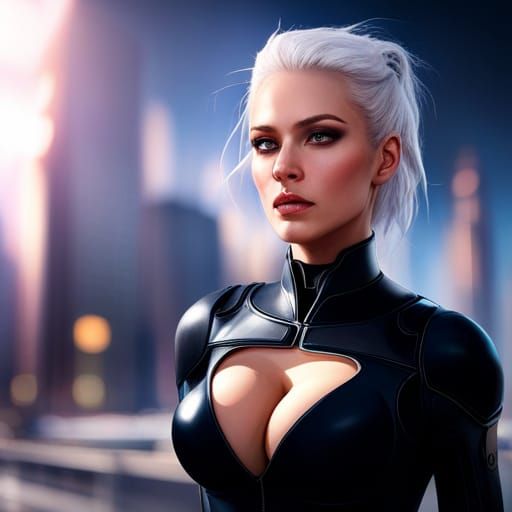 Cyberpunk Woman Portrait in Ultra High Detail