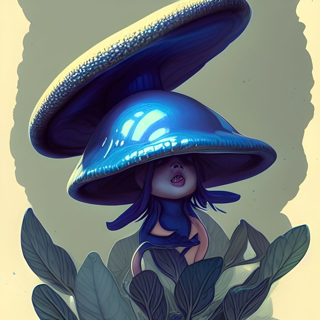 Adorable Lactarius Indigo Pixie in Chibi Style