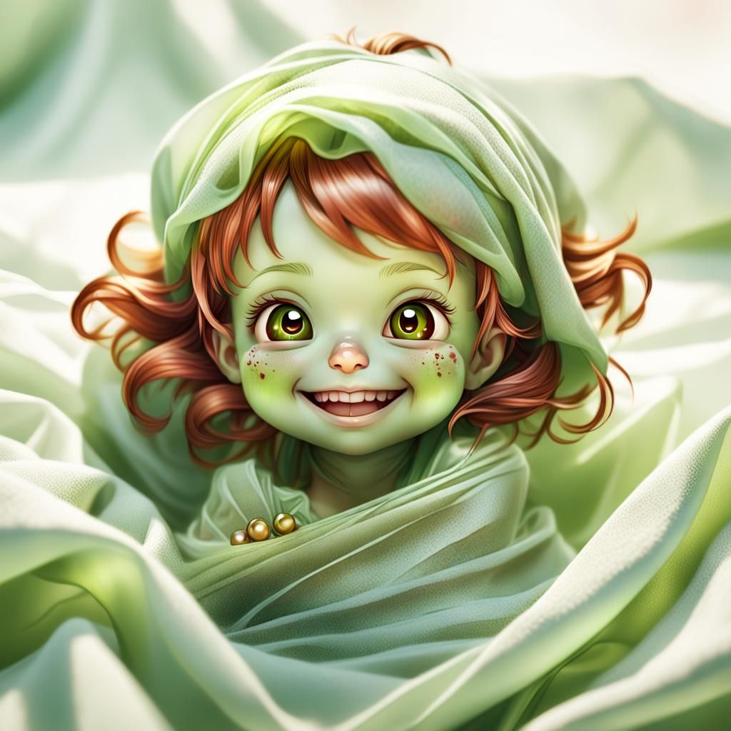 Newborn Girl Portrait in Fantasy Style