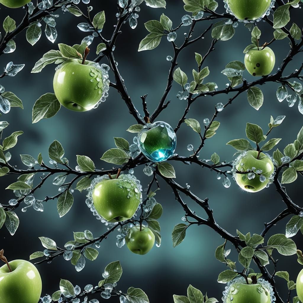 Crystal Apple Branch in Anime Style