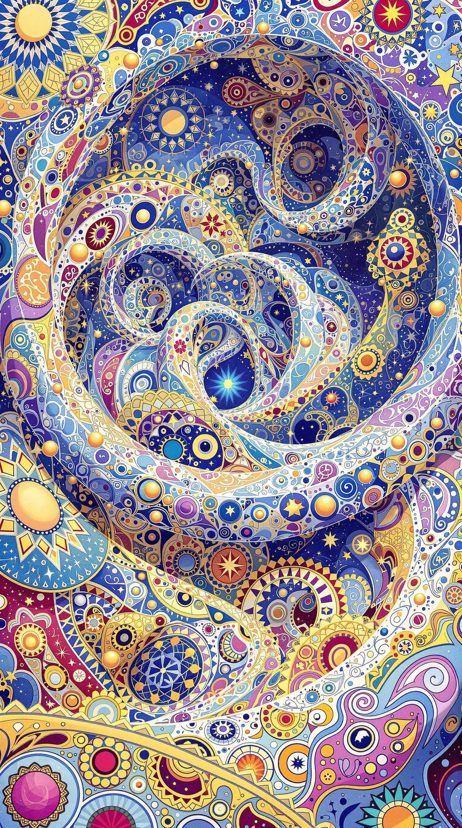 Psychedelic Mobius Strip with Fractal Mandelbrot Patterns