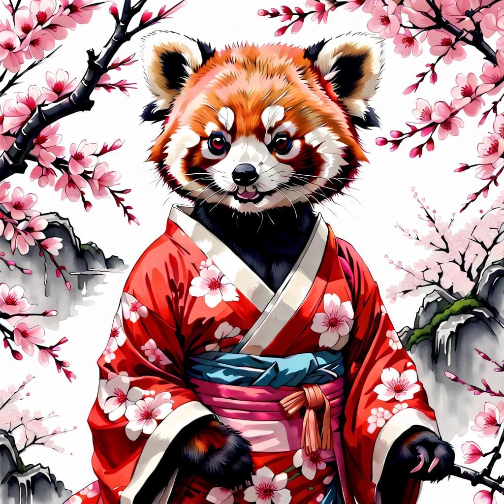 Red Panda Kimono