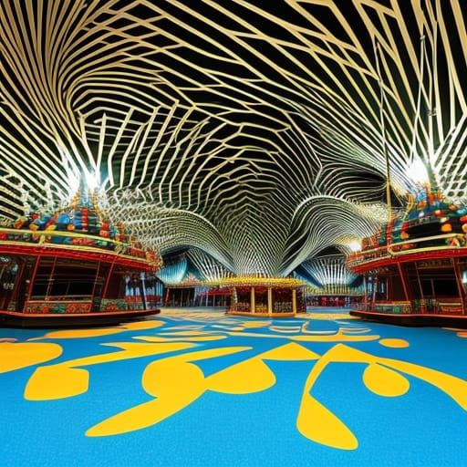 Psychedelic Fractal Funfair in Abstract 3D