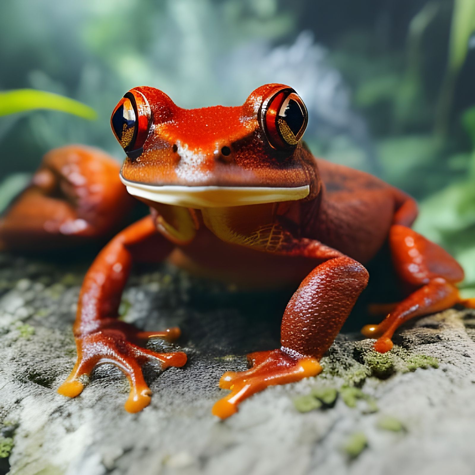 Poisonous Red Frog Monster in Acrylic Ink Style