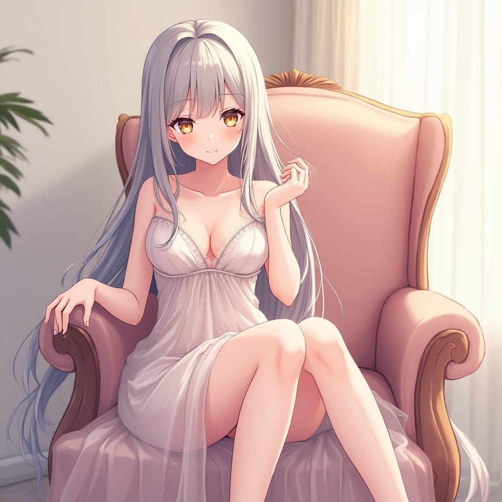 Elegant Anime Girl in Dreamy Manga Style