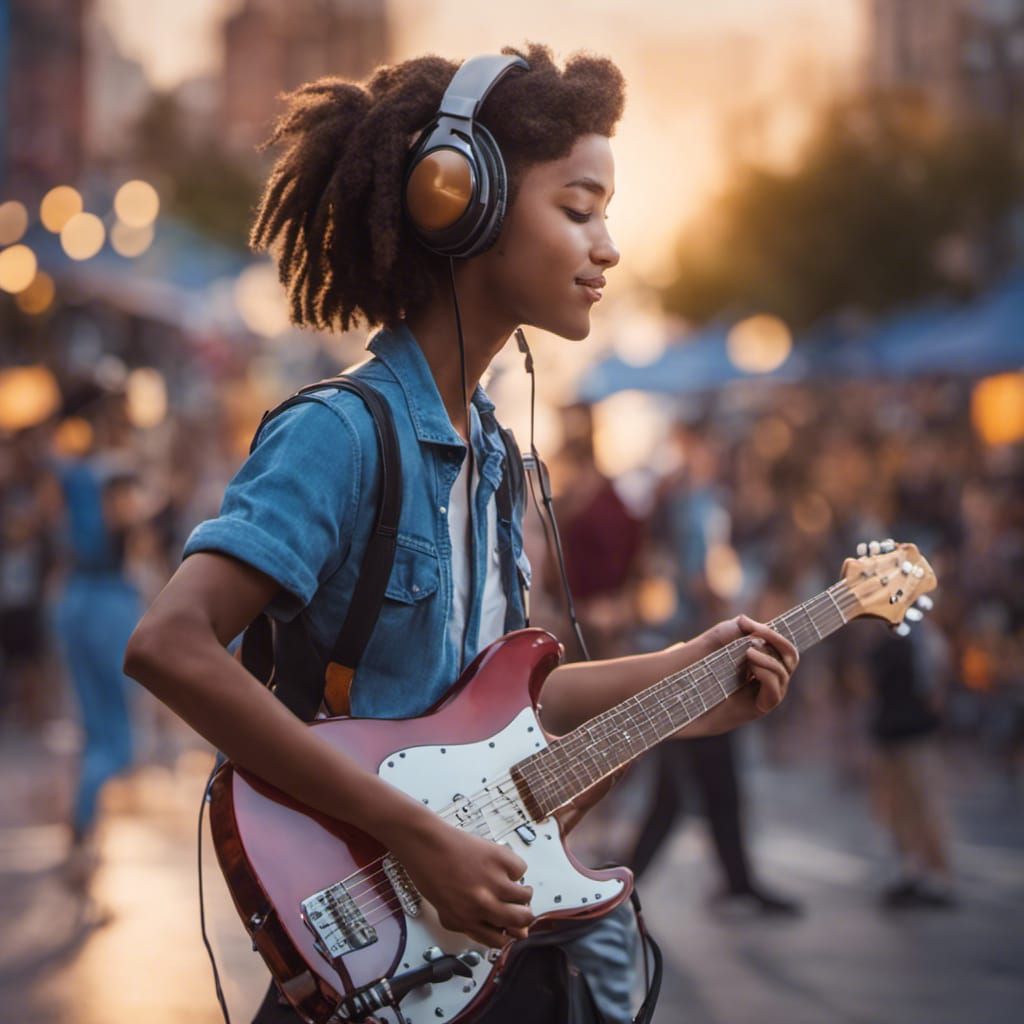 Teen Musician's Cosmic Street Performance