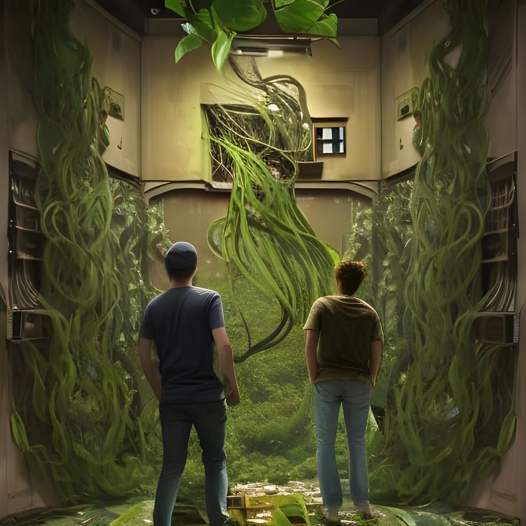 Nature Reclaims a House in Photorealistic Style