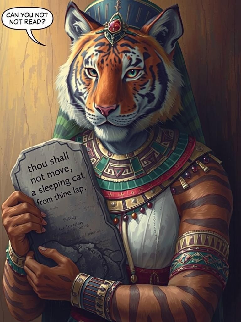 Anthropomorphic Tigress Pharaoh Enforces Cat Law in Digital ...