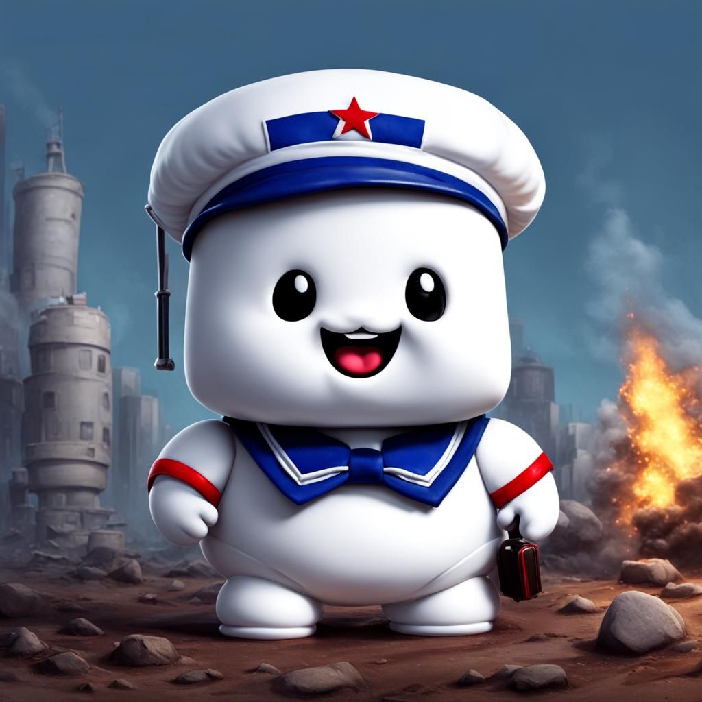 Chibi Stay Puft: Adorable, Realistic, Detailed