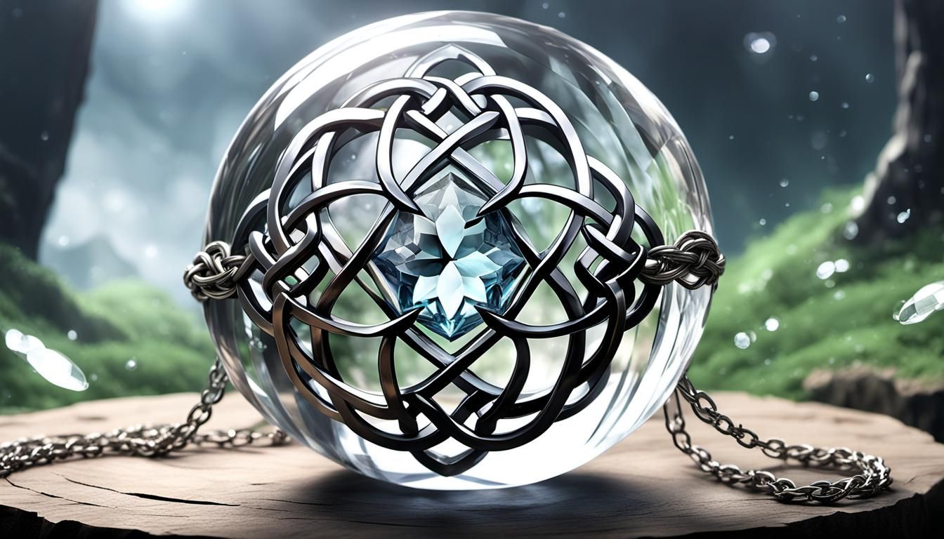 Celtic Crystal Knot with Silver Chains