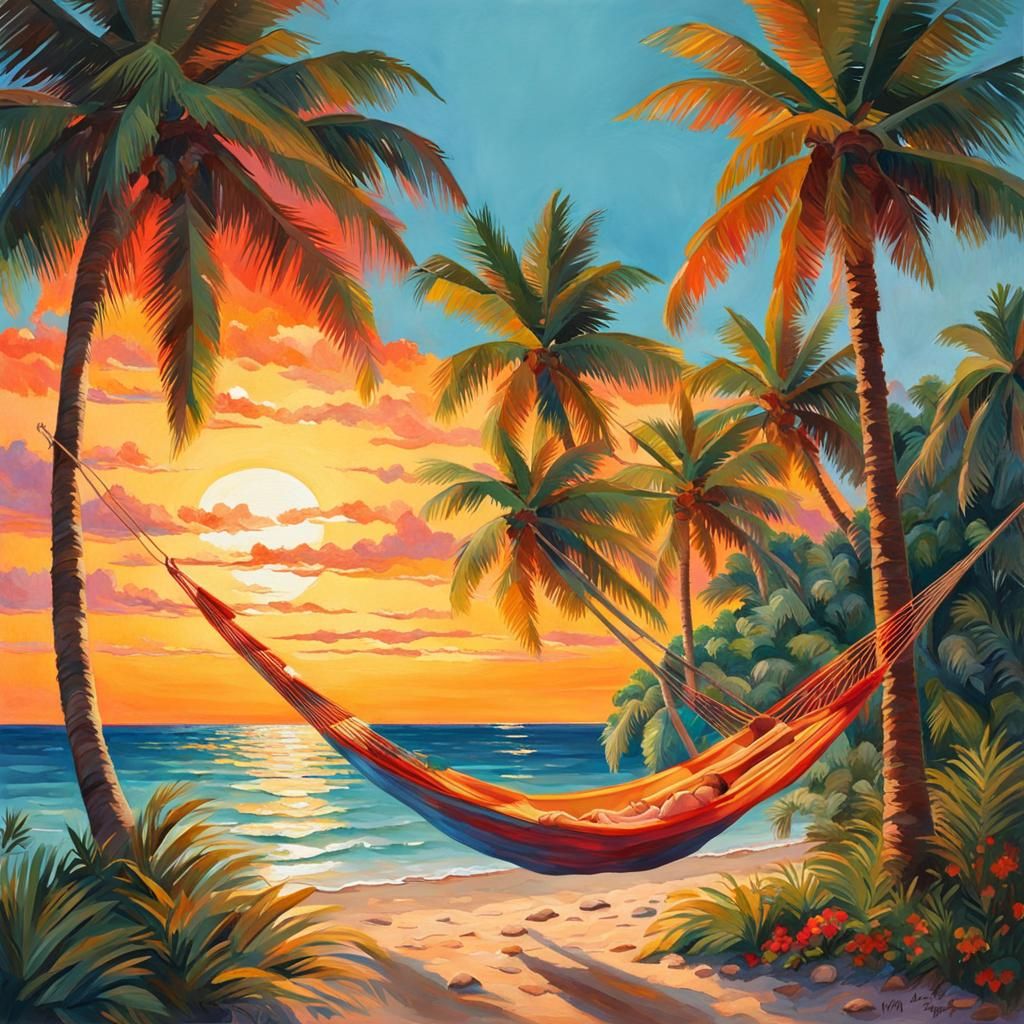 Island Life: Impressionist Gouache and Watercolor Painting