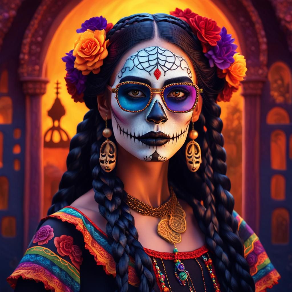 Catrina Portrait of a Spanish Woman in Matte Painting