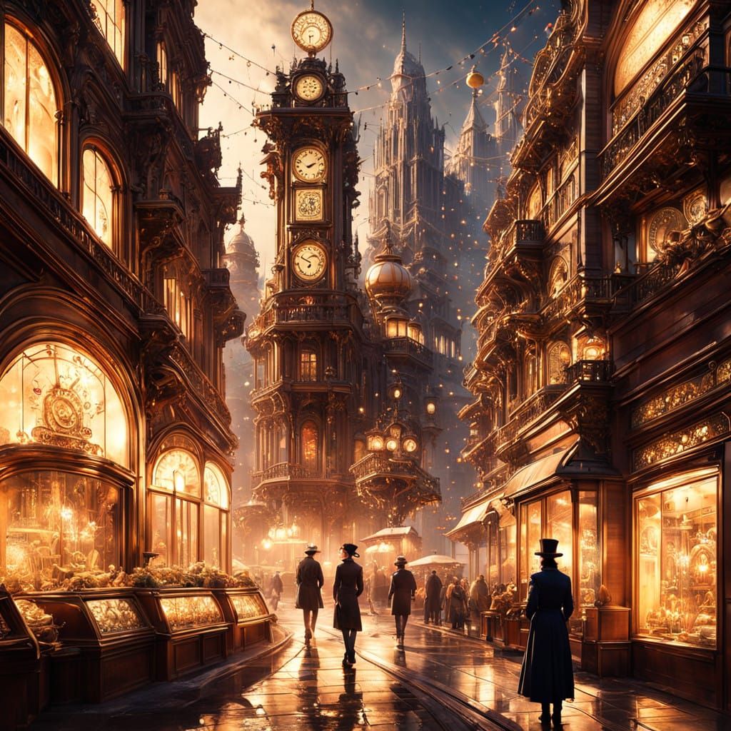 Steampunk Metropolis Eagerly Awaits New Year's Arrival