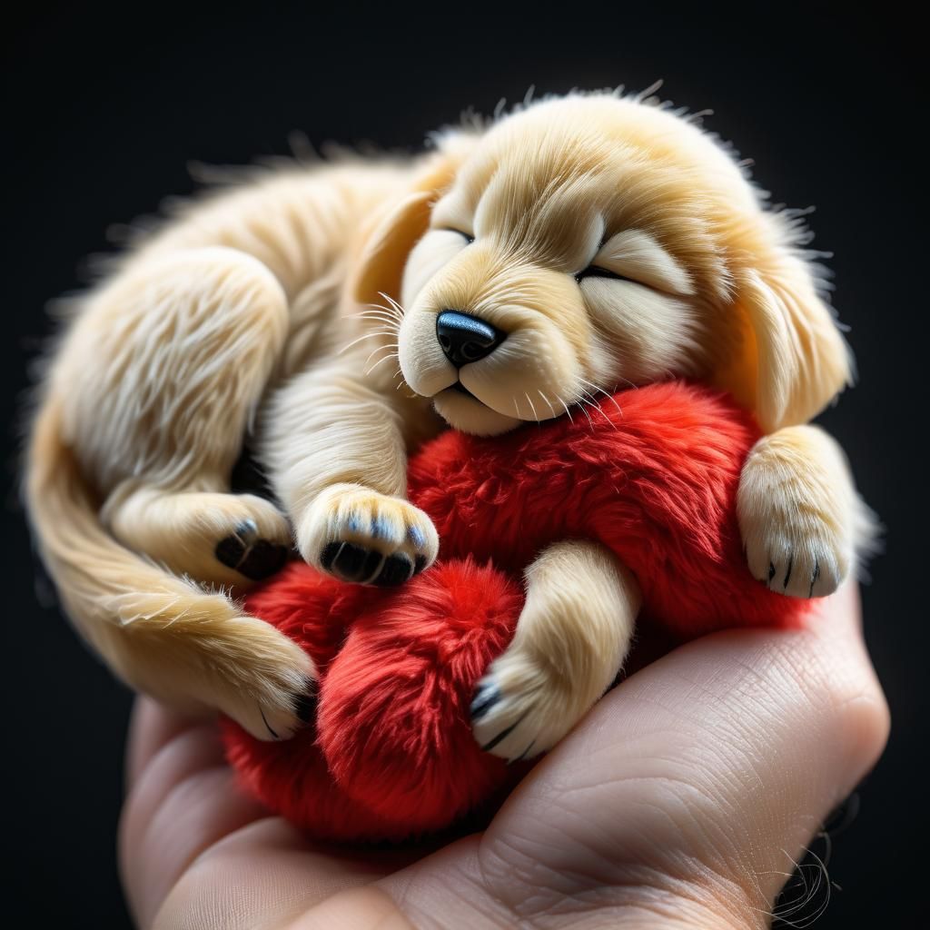 Miniature Golden Retriever Sleeping Comfortably