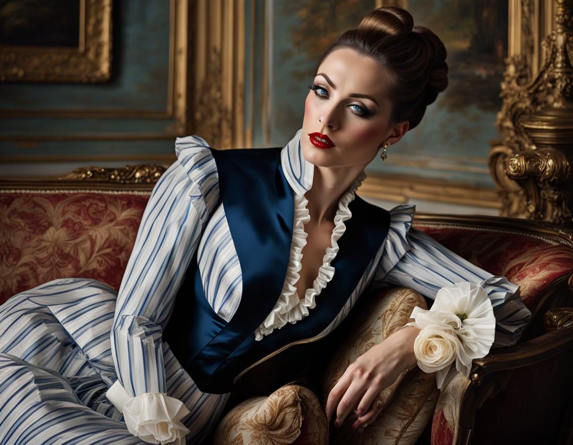 19th Century Bourgeoise in Silk Dress, Volumetric Lighting