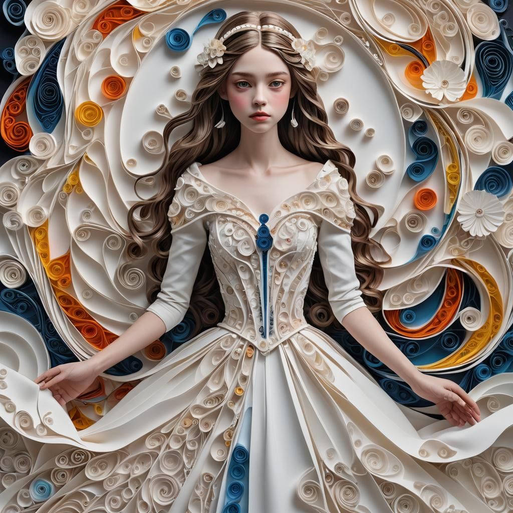 Teenager Creates Quilling Art in Abstract Landscape