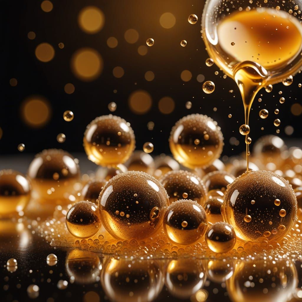 Macro Photo of Caramelizing Sugar Bubbles