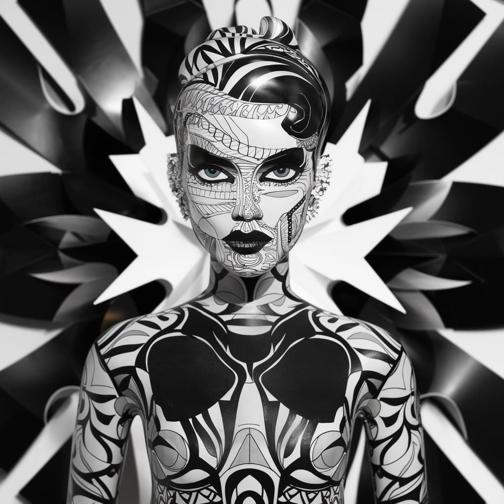 Architectural Couture Anthropomorphic Doodle in Fornasetti S...