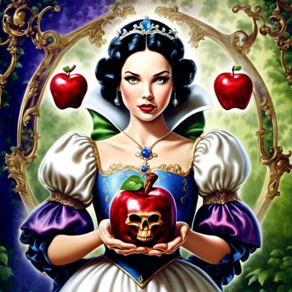 Snow White and the Poison Apple in Digital Art