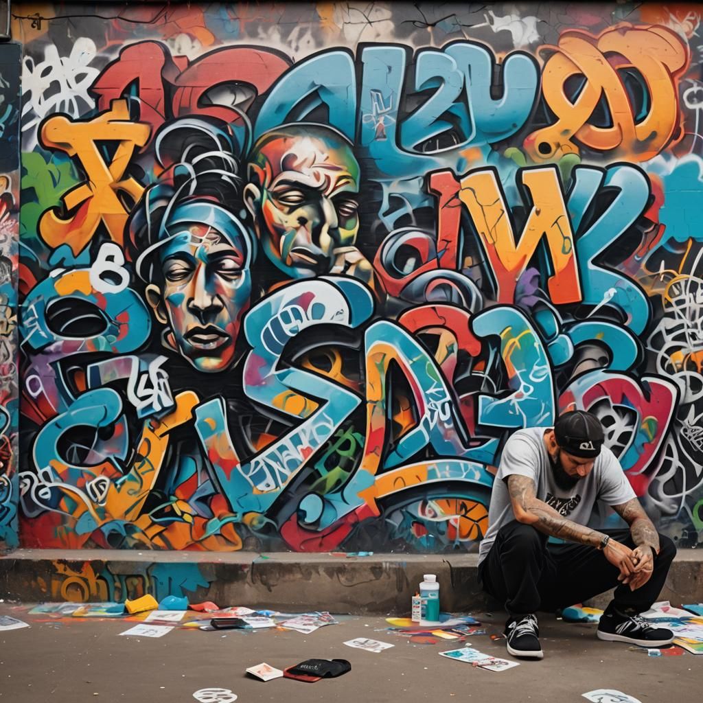 Dynamic Urban Graffiti Art with Emotional Depth