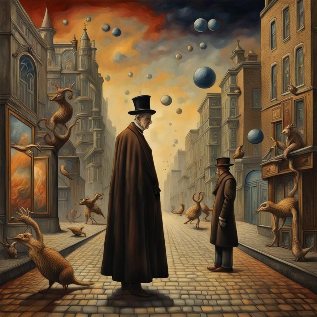 Dreamlike Avenue: Surreal Magical Realism in Watercolor