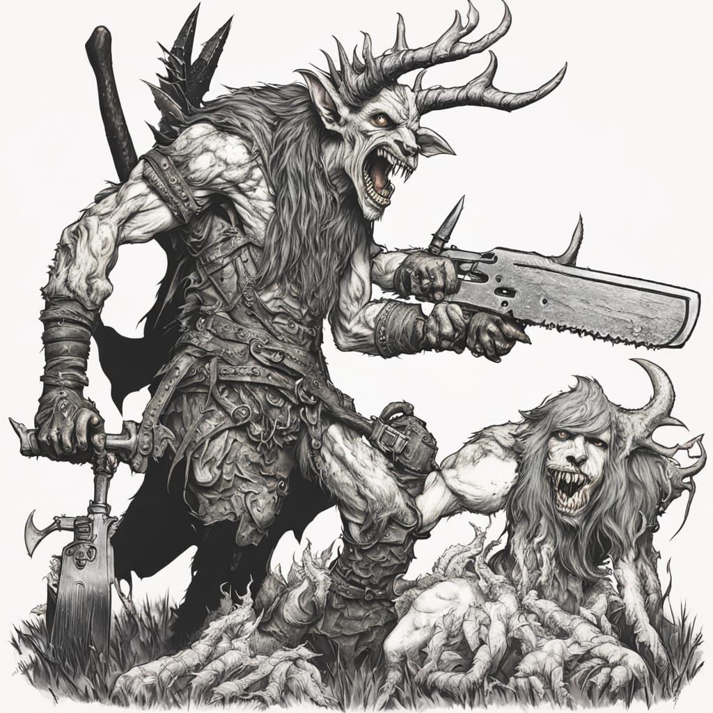 Wendigo Elf Chainsaw Warrior