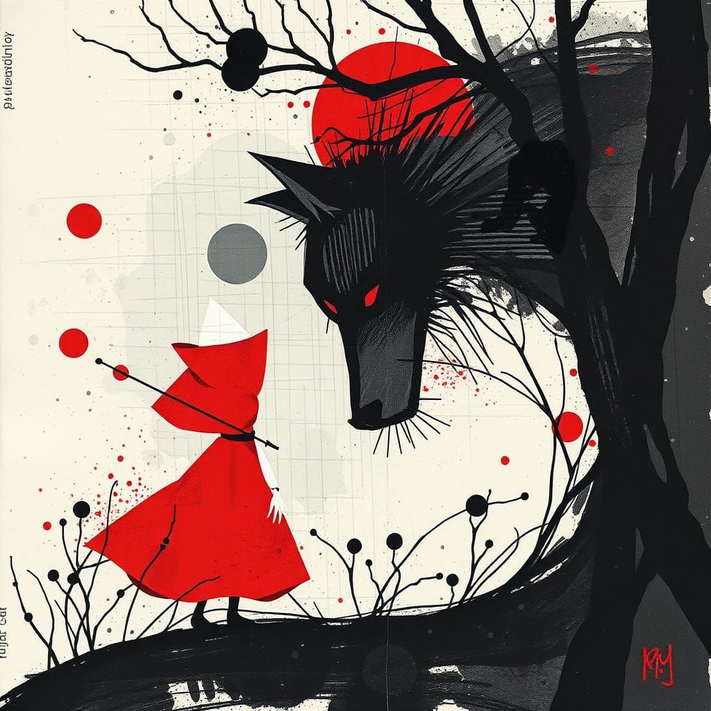 Abstract Constructivist Blotting Paper Collage with Moody Da...