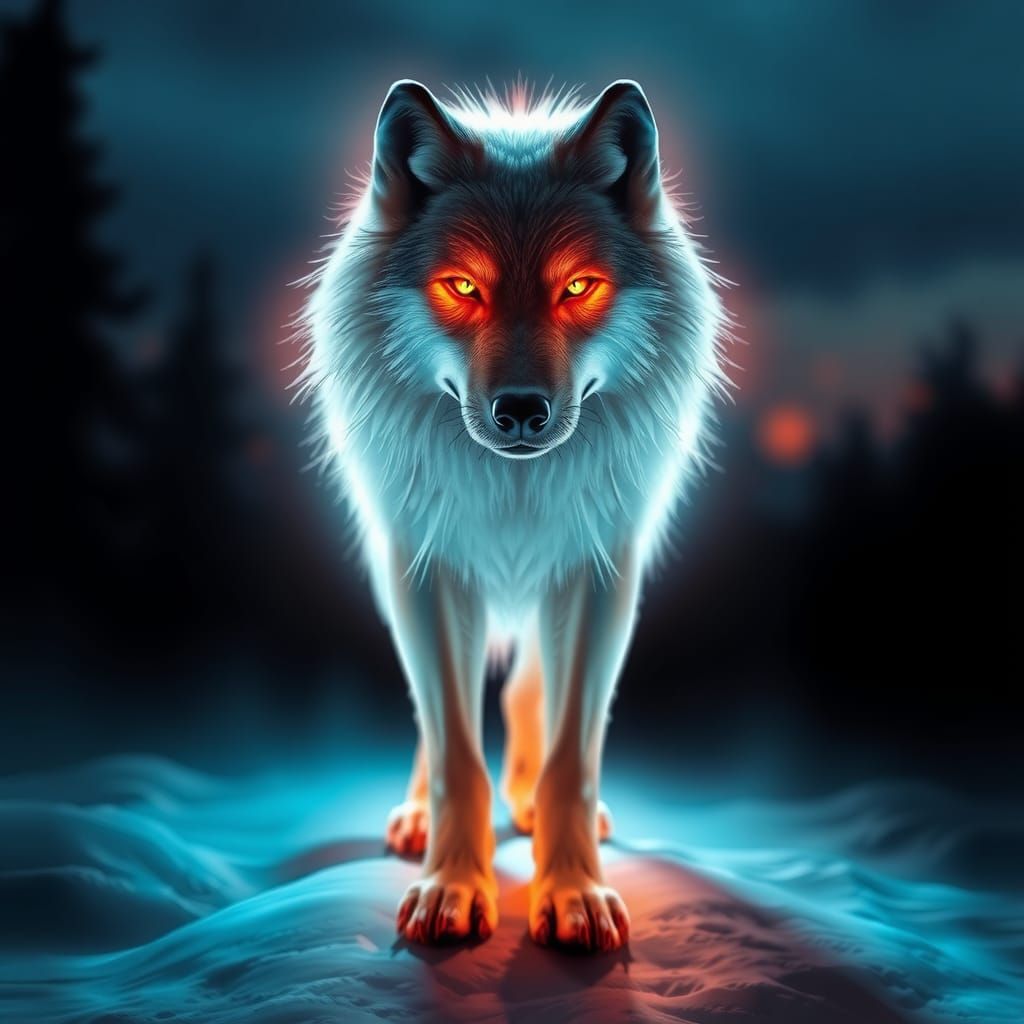 Glowing Flux Wolf