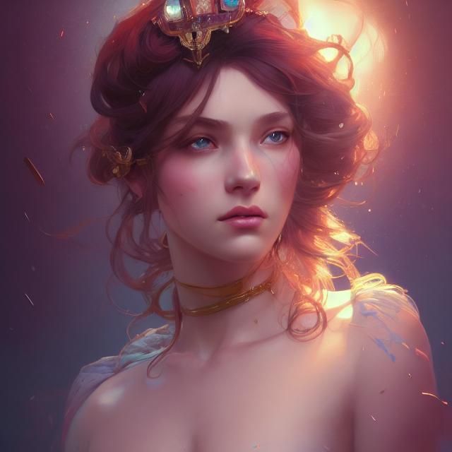 Detailed Portrait of a Beautiful Princess in Splash Art