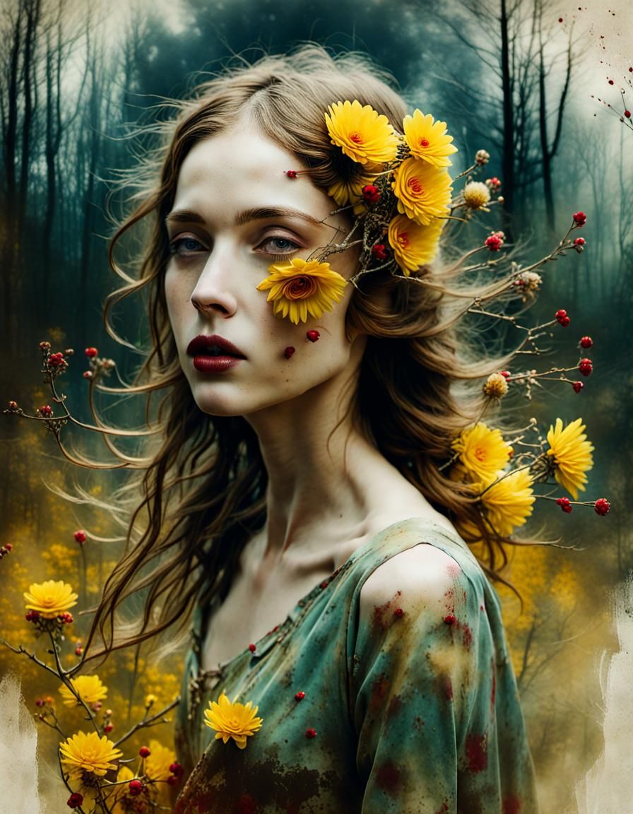 Surreal flourish  portrait of a female