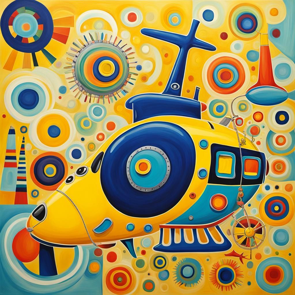 Abstract Yellow Submarine with Complementary Colors
