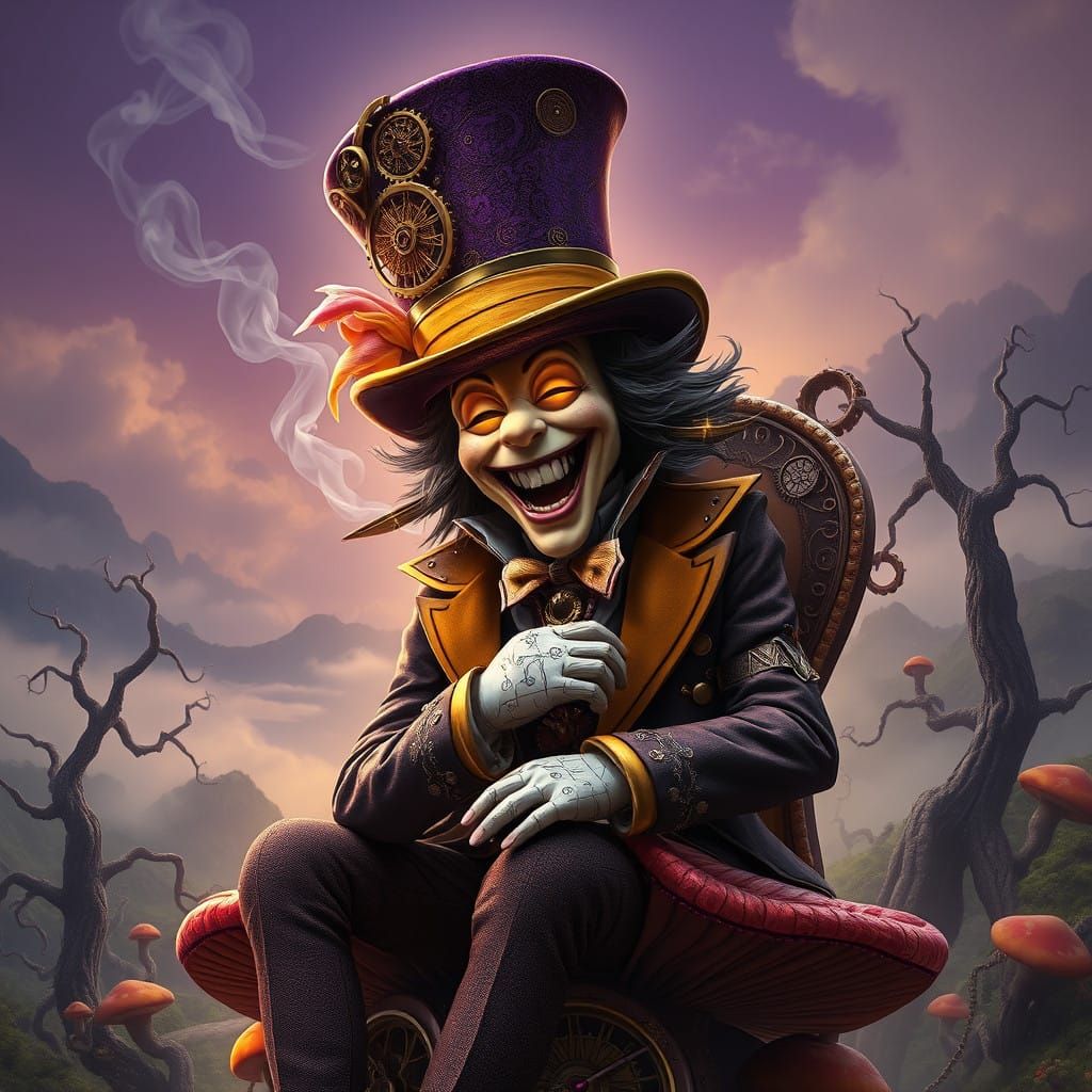 Steampunk Mad Hatter Reigns Chaos in Whimsical Wonderland
