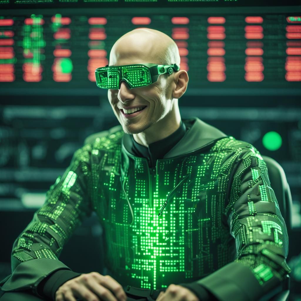 Cyber Security Expert in Matrix-Style Digital Art