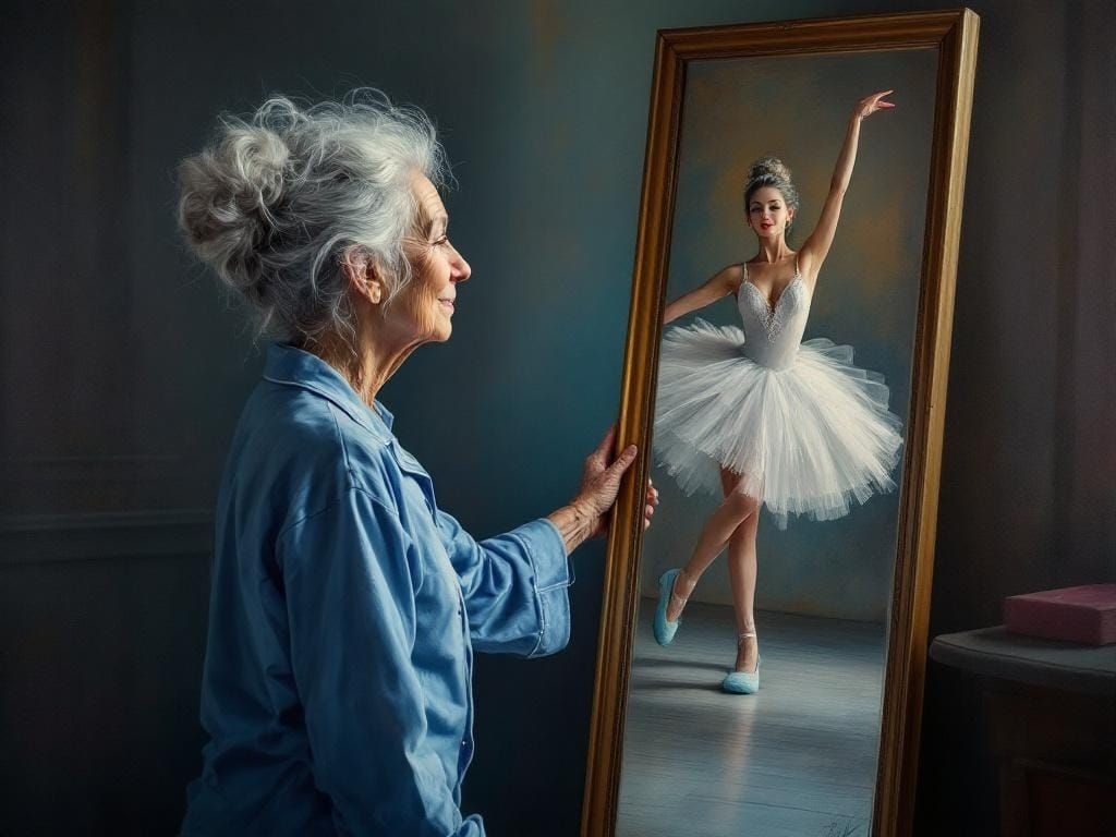 Elderly Woman Dancing: a Franzetta-Style Charcoal Drawing