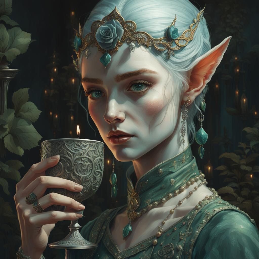 Ethereal Elf Maiden in Enchanted Realism Style