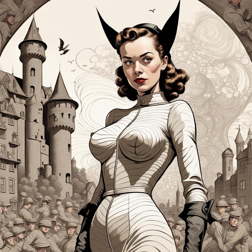 Bat-Girl in World War II Style