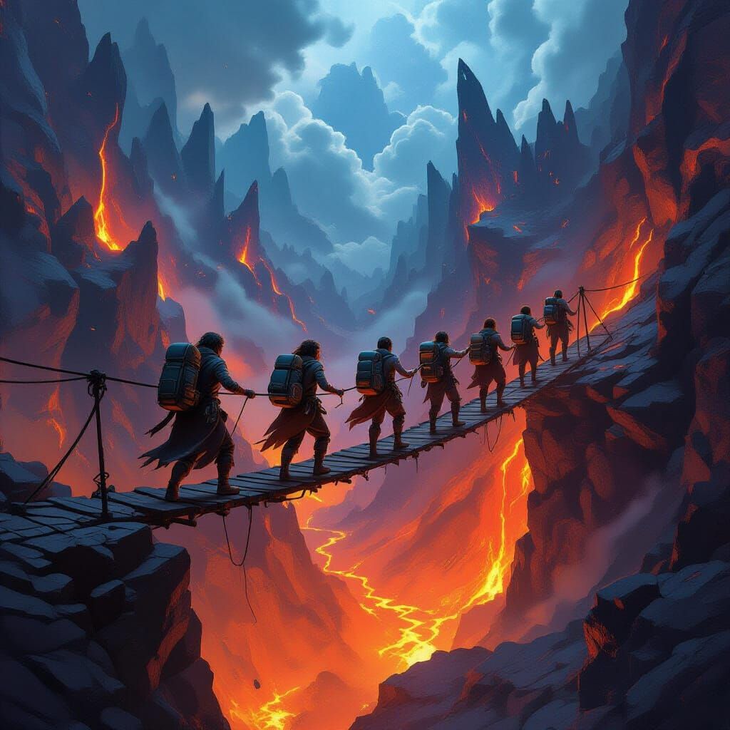 One step at a time, across the edge of oblivion, courage bin...