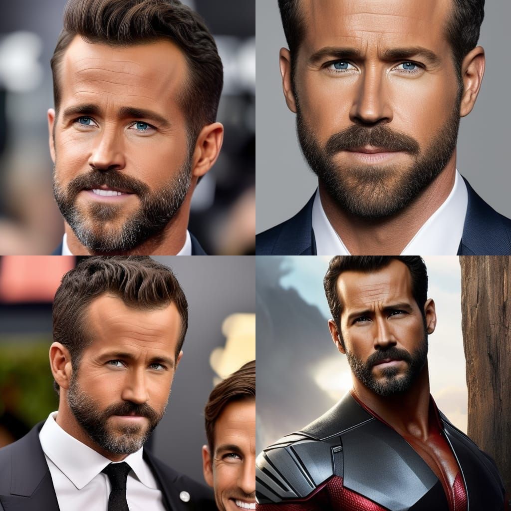 Hyperrealistic Gigachad Ryan Reynolds Portrait