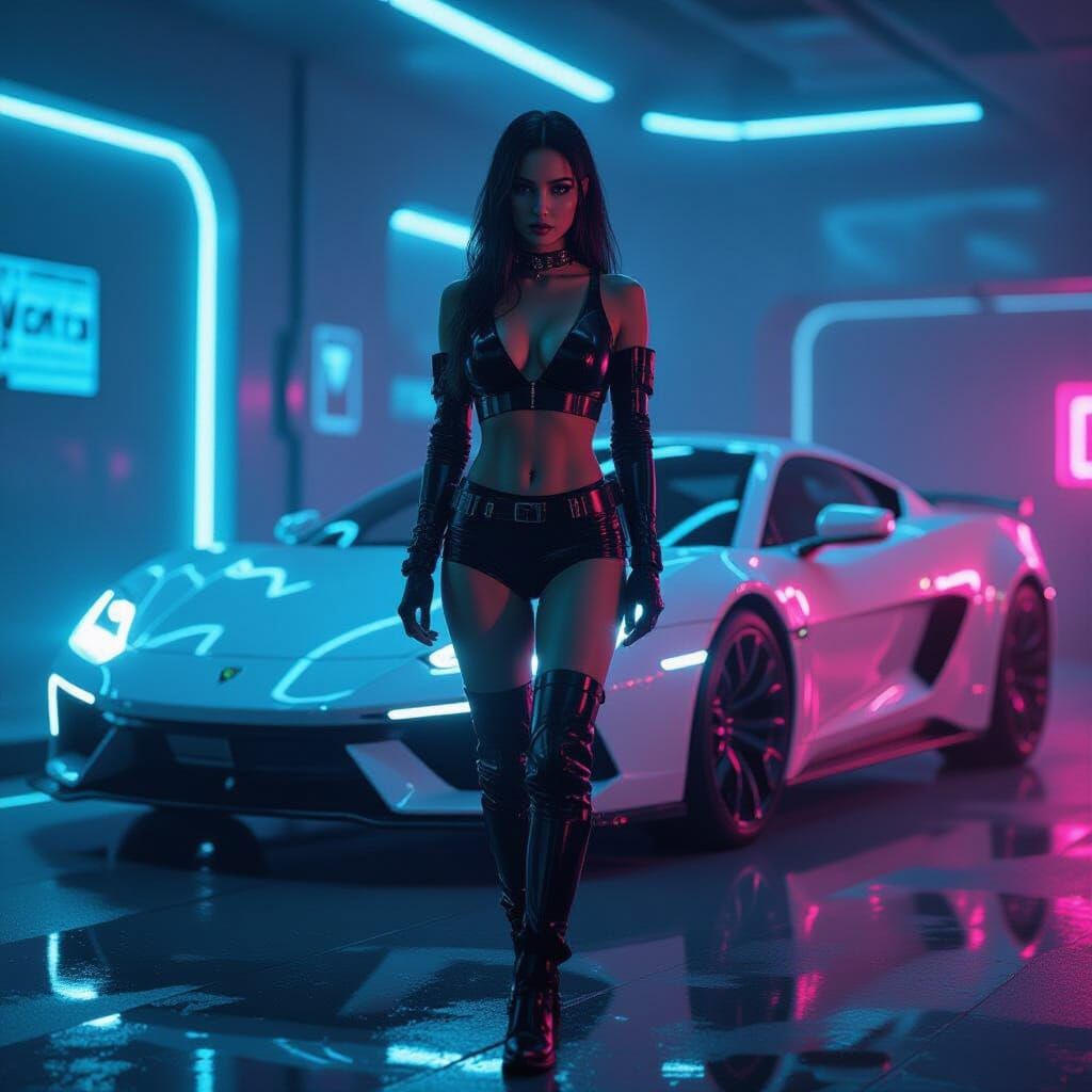 neon car