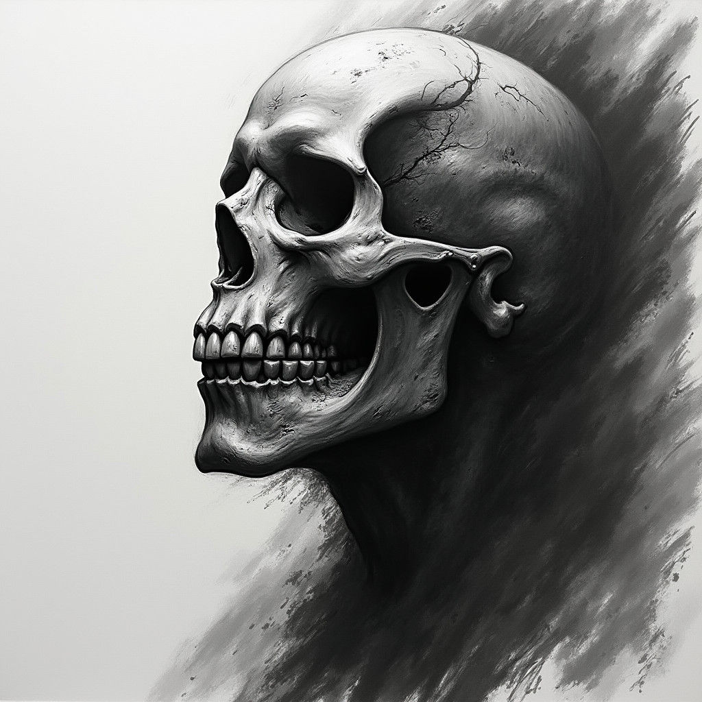 Hyperdetailed Grimdark Charcoal Drawing