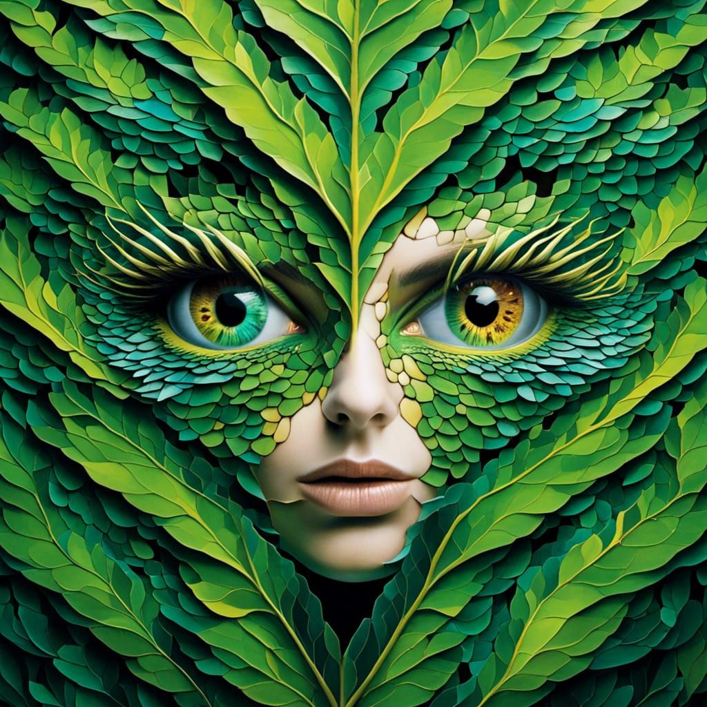 Green Eyed Monster in Vivid Surreal Art