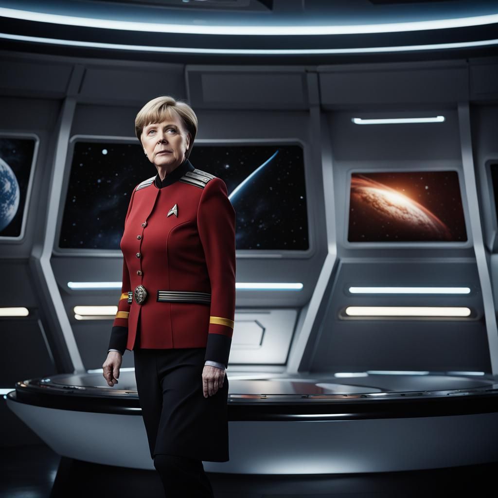 Angela Merkel as Star Trek Starfleet Officer