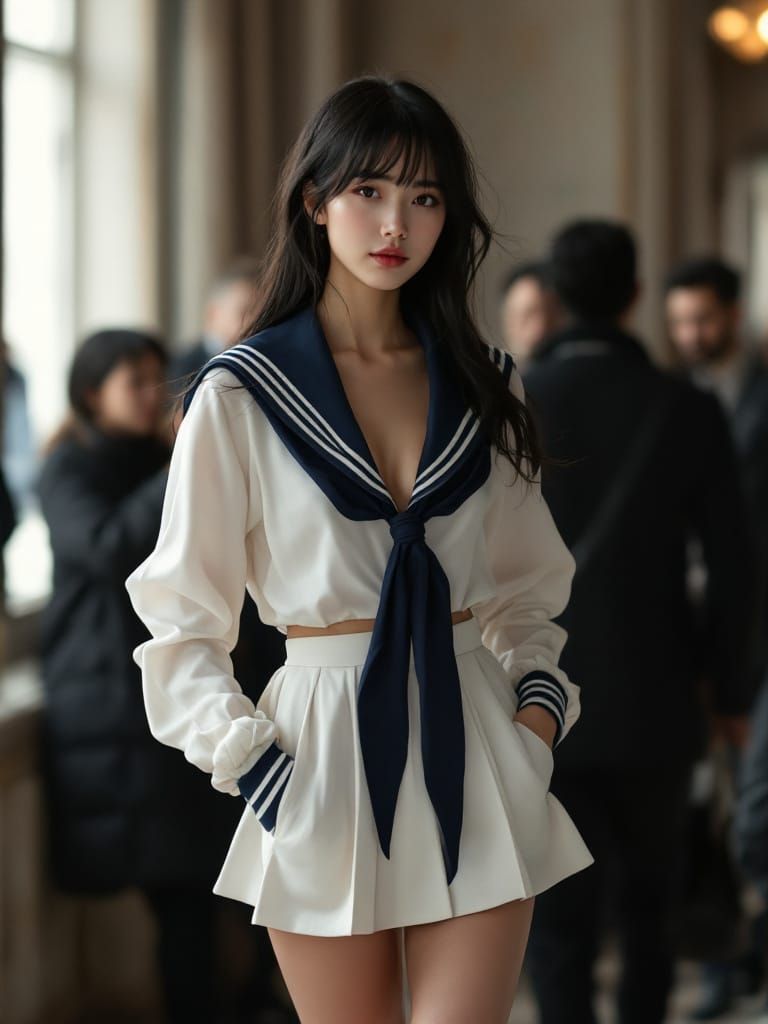 Designer Kaori Wears Custom Sailor Uniform at Paris Fashion ...