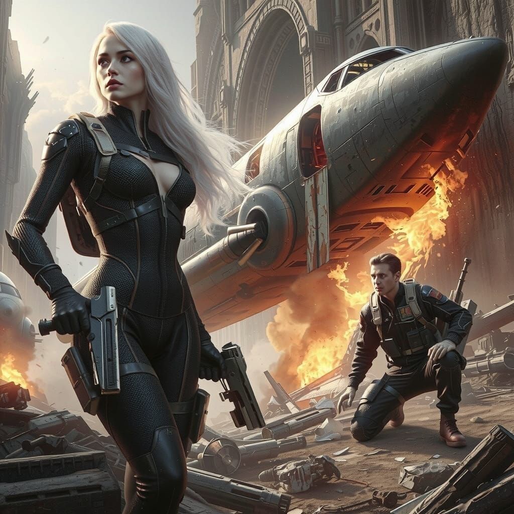 Spacecraft Crash Landing on Hostile Alien World