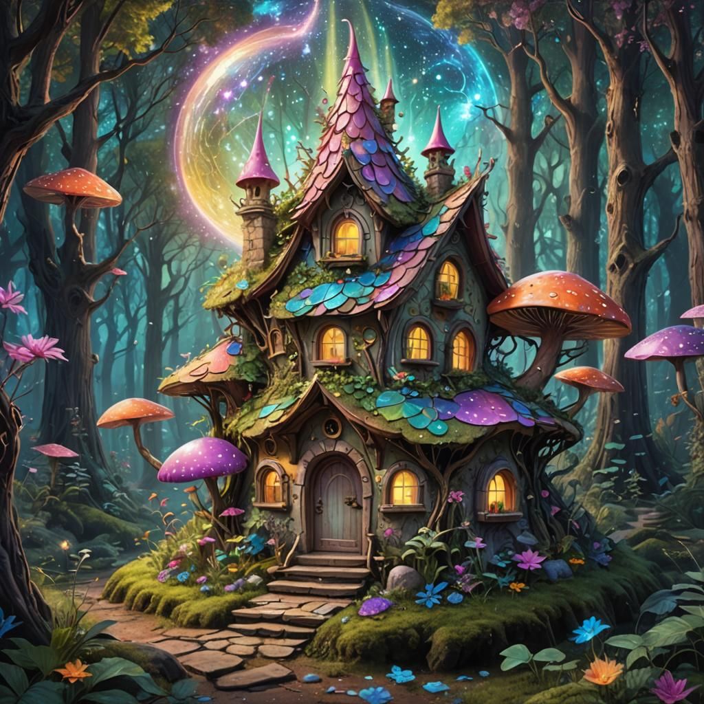 Cosmic Fairy House in Astral Forest