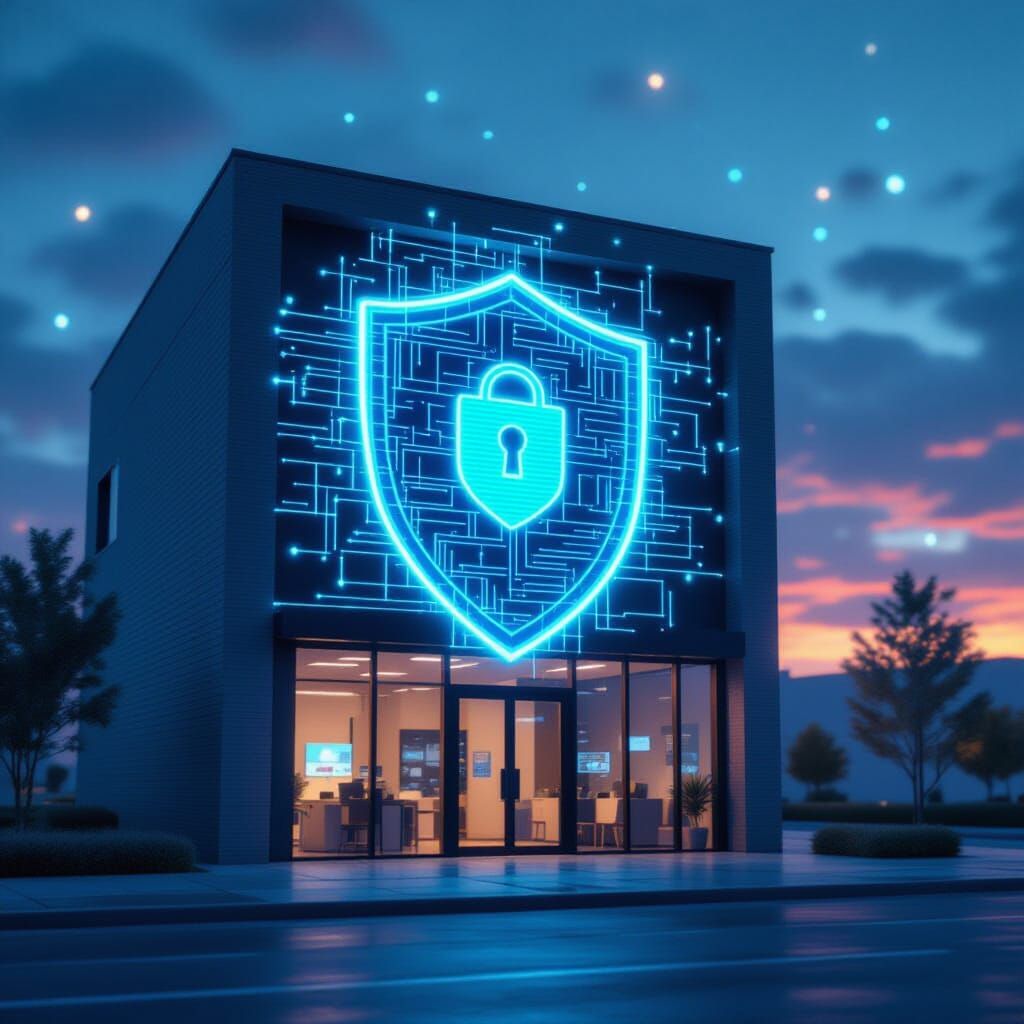 Business Shielded by Digital Defenses in Cinematic Style