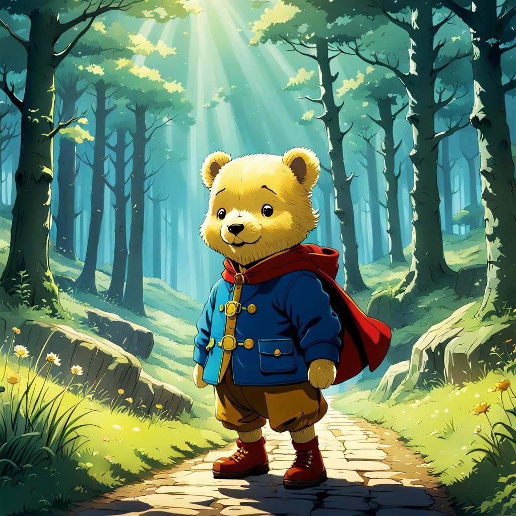 Rupert Bear in Anime Style, Cel-Shaded Art