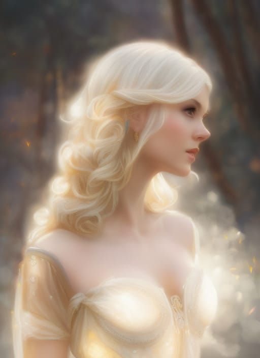 Elven Woman Portrait with Lantern Light