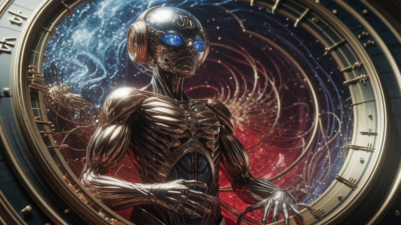 Chrono's Lair: Art Deco Meets Retro-Futurism in Digital Art