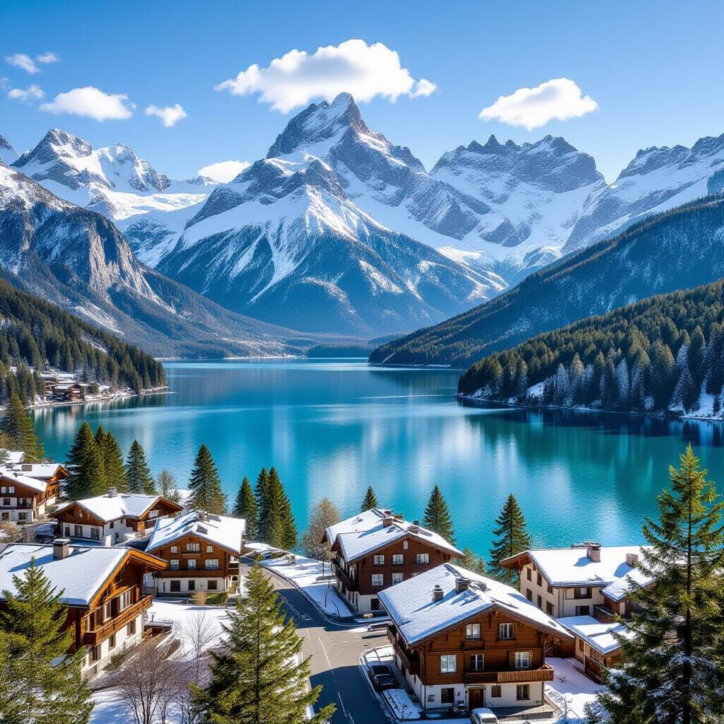 Bariloche: Serene Lake and Snow-Capped Peaks